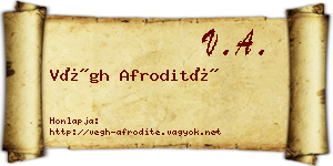 Végh Afrodité névjegykártya